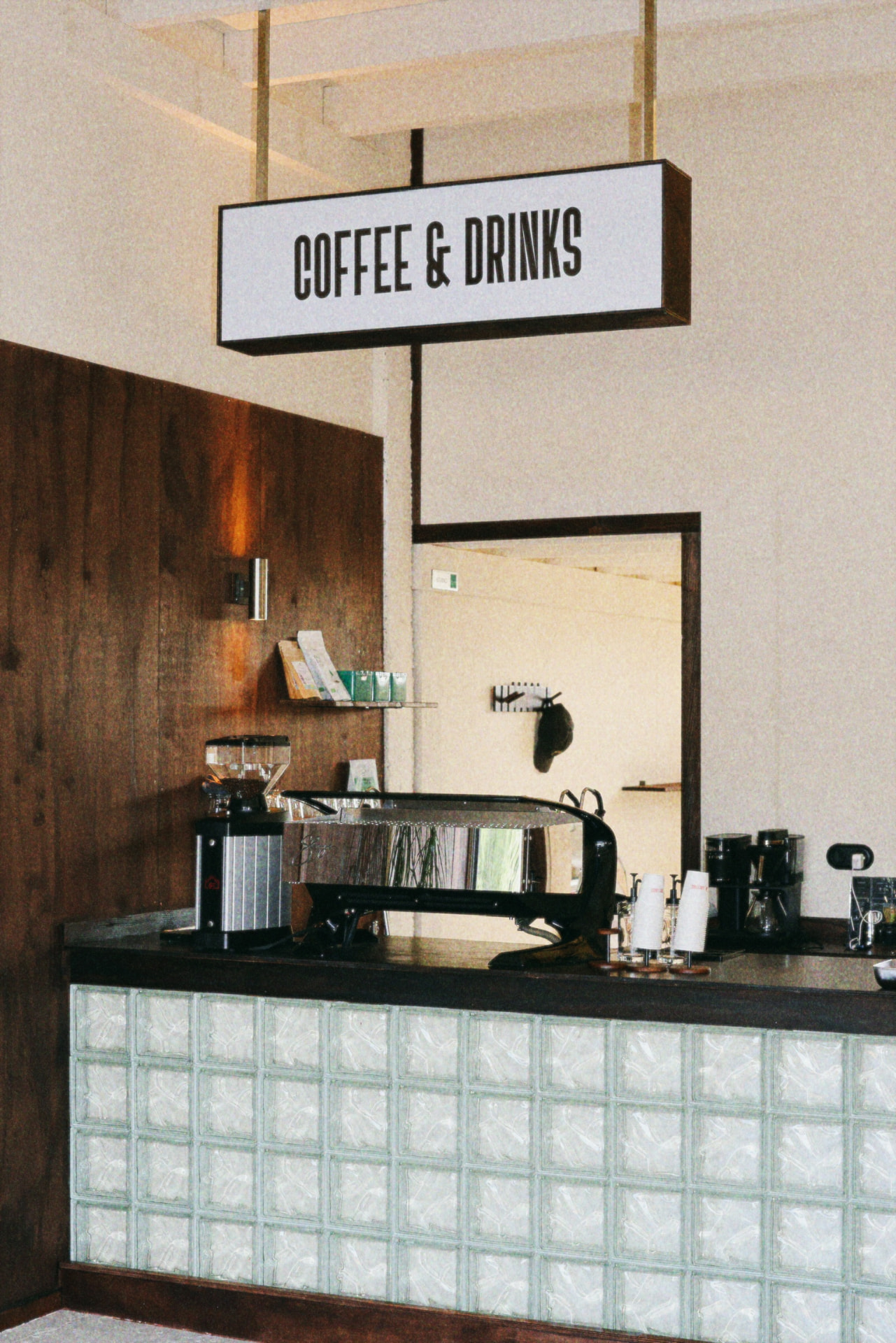 Coffees and drinks served at the Frank's Market coffee shop counter