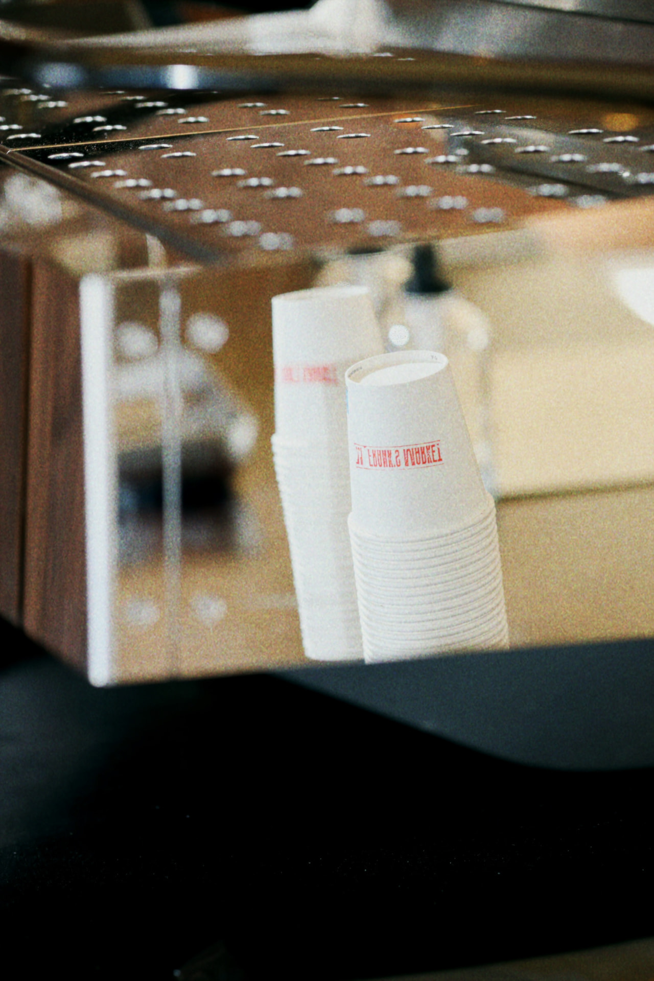 Details of the coffee shop crockery and furniture